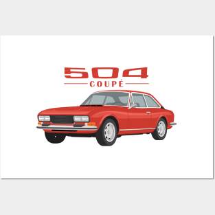 504 Coupé Cabriolet Coupe red Posters and Art